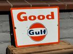 Vintage Gulf Emaille Reclamebord, Ophalen of Verzenden