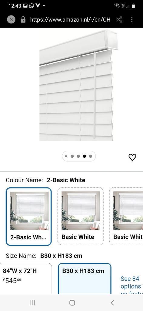 Nieuwe Witte Houten Jaloezieën in Doos, Huis en Inrichting, Stoffering | Gordijnen en Lamellen, Nieuw, 150 tot 200 cm, Minder dan 50 cm