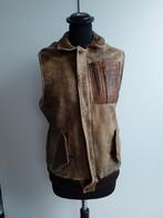Vintage Leren Vest Mouwloos Schapenwol, Ophalen of Verzenden, Zo goed als nieuw, Overige maten, Bruin