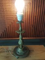 Colonial brass lamp - twee traps bewerkte voet - E27, Antiek en Kunst, Ophalen of Verzenden