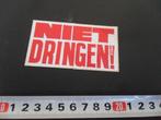 sticker FINA - NIET DRINGEN!, Ophalen, Zo goed als nieuw