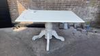 Eettafel. Grenen poot en eikenboven blad, Gebruikt, Vijf personen of meer, Rechthoekig, 50 tot 100 cm