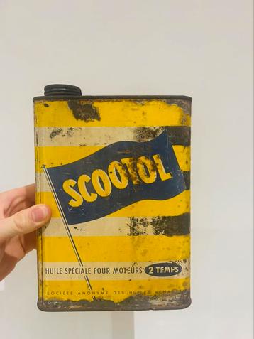 Olieblik olie blik oil can scootol vintage oud blik beschikbaar voor biedingen