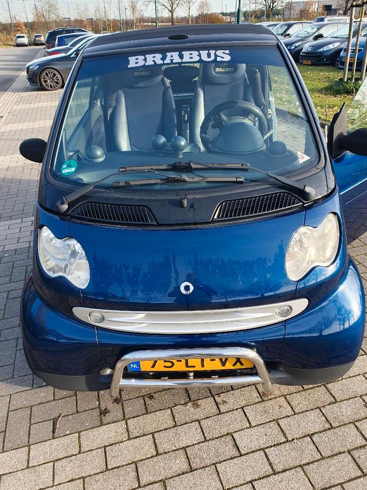 Smart 0.7 Cabrio 45KW 2003 Zwart, Auto's, Smart, Particulier, ForTwo, ABS, Bluetooth, Boordcomputer, Centrale vergrendeling, Cruise Control