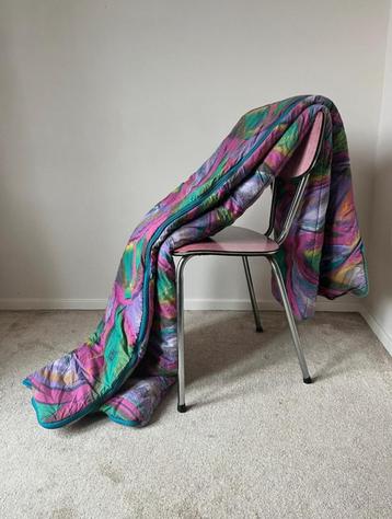 Vintage slaapzak, 69x199cm. 90s 80s print retro boho camping beschikbaar voor biedingen
