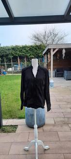 Blouse bewerkt met ruches merk biaggini zwart maat 46., Kleding | Dames, Ophalen of Verzenden, Nieuw, Maat 46/48 (XL) of groter