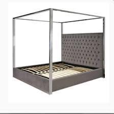 Richmond hemeldbed, Huis en Inrichting, Slaapkamer | Bedden, Zo goed als nieuw, Tweepersoons, 180 cm, Grijs, Ophalen