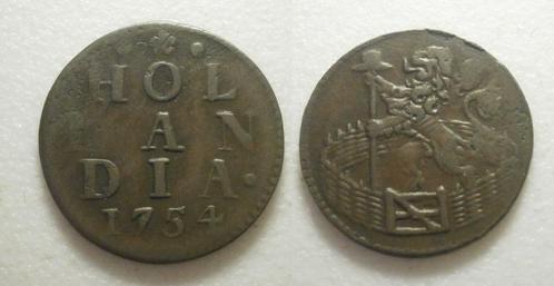 PD10547 Holland Duit 1754    , Postzegels en Munten, Munten | Nederland, Losse munt, 1 cent, Vóór koninkrijk, Ophalen of Verzenden
