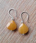 handgemaakte oorbellen echt zilver en gele kwarts, Sieraden, Tassen en Uiterlijk, Oorbellen, Hangers, Verzenden, Geel, Nieuw