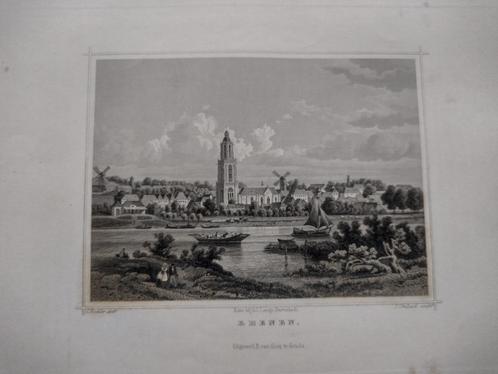 042 / Rhenen Staalgravure 1860, Antiek en Kunst, Kunst | Etsen en Gravures, Ophalen of Verzenden