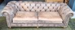 Chesterfield XL bank grijs vintage leer + BEZORGING GRATIS, Ophalen of Verzenden, Gebruikt, Leer, Chesterfield