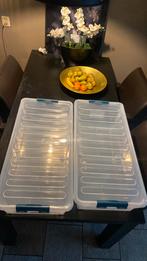 Plastic opbergbakken met wielen (nieuw) 2x, Ophalen, Zonder vriesvak, 160 cm of meer, Minder dan 75 liter