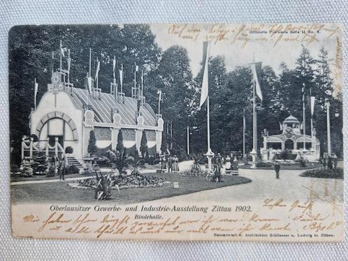 Zittau 1902: Industrie Ausstellung - Bindehalle, Verzamelen, Ansichtkaarten | Buitenland, Gelopen, Duitsland, Voor 1920, Ophalen of Verzenden