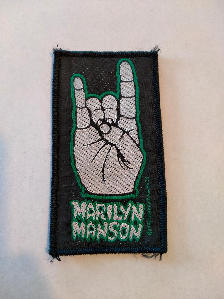 Marilyn Manson rock hardrock kleding patch embleem, Ophalen of Verzenden, Zo goed als nieuw, Kleding