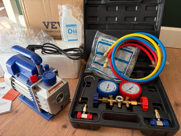 Nieuwe VEVOR vacuümpomp 3CFM 1/4HP (ZKBZJ0C1V2), Witgoed en Apparatuur, Airco's, Nieuw, Wandairco, Minder dan 60 m³, 3 snelheden of meer