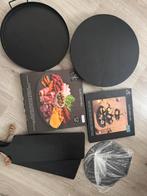 Zwarte dienbladen set etageres, Ophalen of Verzenden, Zo goed als nieuw, Hout