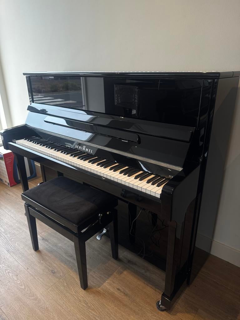 Schimmel C-120 met Silent Systeem, Muziek en Instrumenten, Piano's, Ophalen, Zwart, Zo goed als nieuw, Piano