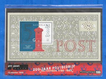 Postzegelmapje 217 - 200 jaar Postbedrijf 1799-1999  beschikbaar voor biedingen