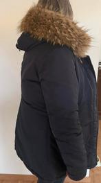 Winterjas met bontkraag te koop, Ophalen, Blauw, Maat 46/48 (XL) of groter, Onbekend