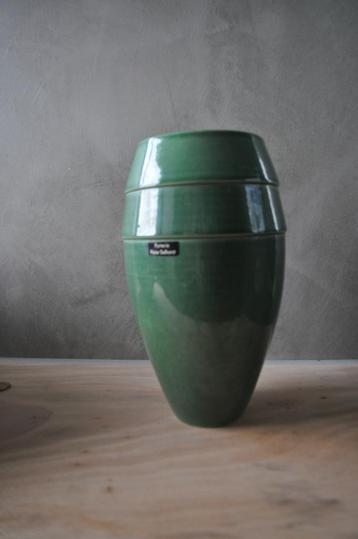 Vintage Groene Vaas Potterie Peter Selhorst 23 cm beschikbaar voor biedingen