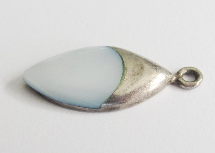 Prachtige 925 zilveren kettinghanger met geslepen Opaal, Sieraden, Tassen en Uiterlijk, Antieke sieraden, Hanger, Zilver, Met edelsteen