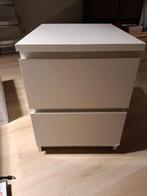 Ikea Malm Nachtkastje met 2 lades, Huis en Inrichting, Ophalen, Overige materialen, Minder dan 50 cm, Gebruikt