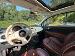 Fiat 500 1.2 Lounge 2010 Panoramadak Leder Lichtblauw, Auto's, Euro 5, 1242 cc, 4 cilinders, 840 kg