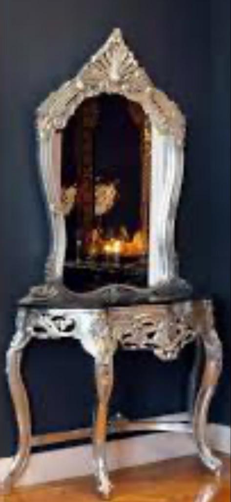 Nieuwe brocante Sidetable met Spiegel, Huis en Inrichting, Tafels | Sidetables, Nieuw, 200 cm of meer, Overige vormen, Overige materialen