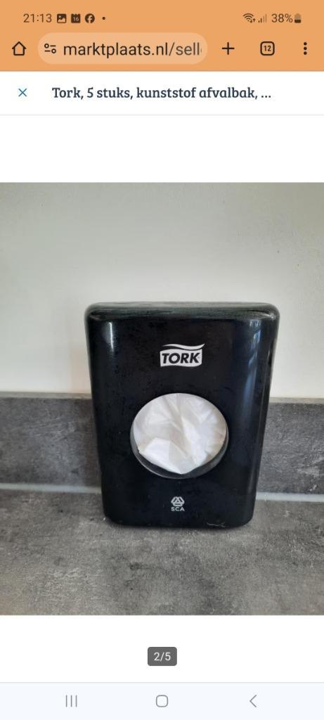 Hygiëne zakjes dispenser, Tork, kleur zwart, Huis en Inrichting, Overige Huis en Inrichting, Gebruikt, Ophalen of Verzenden