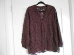 Zizzi donker bordeaux kanten blouse, maat M is 46., Kleding | Dames, Zizzi, Overige kleuren, Maat 46/48 (XL) of groter, Nieuw