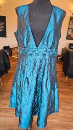 Feestelijke blauwe, groene Art  jurk XL met jasje, Kleding | Dames, Jurken, Art, Blauw, Maat 42/44 (L), Ophalen of Verzenden