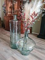 2 Prachtige Grote Turqoise MICA Vazen(Kyara/Guan), Huis en Inrichting, Glas, Ophalen of Verzenden, Zo goed als nieuw, 50 tot 75 cm