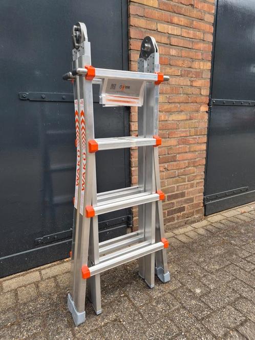 WAKU/4x4/TELESCOPISCHE TRAP/LADDER/TRAP/VOUWLADDER, Doe-het-zelf en Verbouw, Ladders en Trappen, Zo goed als nieuw, Ladder, 4 meter of meer