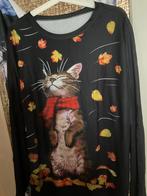 T shirt lange mouw kat met das 42/44, Nieuw, Ophalen of Verzenden