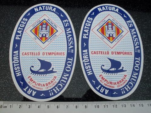 2x sticker castello d'empuries empuria brava logo, Verzamelen, Stickers, Zo goed als nieuw, Overige typen, Verzenden