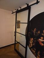 Zwarte schuifdeur (boerderijdeur) voor binnen, Doe-het-zelf en Verbouw, Deuren en Horren, Ophalen, 215 cm of meer, Binnendeur