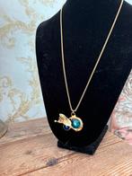 Franse Vintage goudgevulde ketting met glaswerk, Verzenden, Zo goed als nieuw, Overige materialen