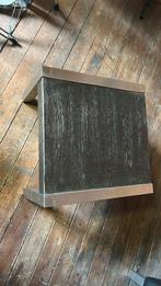 Salontafel zwart eiken fineer met rvs 2 stuks, 100 tot 150 cm, Zo goed als nieuw, Minder dan 50 cm, Rechthoekig