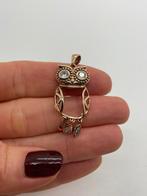 A195 Prachtige zilveren hanger uiltje rosegoldplated, Overige kleuren, Ophalen of Verzenden, X, Dier