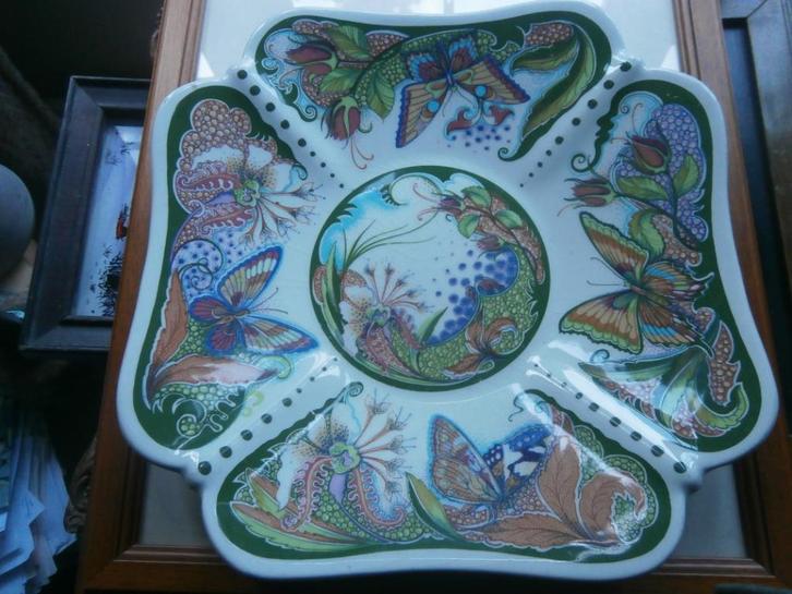 Mooi Vlinder Wandbord, Transp Bedr. GRIFFIOEN, Jugendstil, Antiek en Kunst, Antiek | Wandborden en Tegels, Ophalen