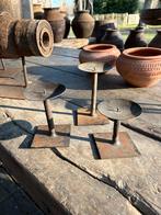 Set van 3 ijzeren roest kandelaars, Overige kleuren, Nieuw, Ophalen of Verzenden, Nvt
