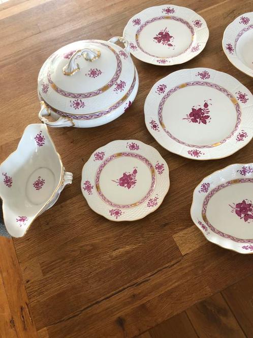 Prachtig Herend servies handpainted compleet, Antiek en Kunst, Antiek | Servies compleet, Ophalen