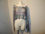 Missoni poncho shawl kleurrijk golvend breisel gladde stof
