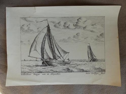 Vollenhover Bonsjes aan de sleepnetten A4 Peter Dorleijn, Antiek en Kunst, Curiosa en Brocante, Ophalen of Verzenden