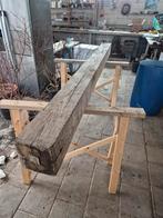 Gebruikte Eiken Balk - Robuust en Karaktervol175x175x2700, Doe-het-zelf en Verbouw, Hout en Planken, Ophalen, Gebruikt, Eiken