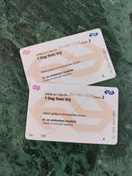 2 dagkaarten vrij reizen met de trein, Tickets en Kaartjes, Algemeen kaartje, Nederland, Trein, Twee personen