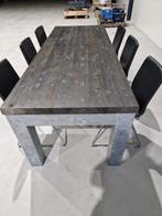 Zware tafel met 6 stoelen, Huis en Inrichting, Tafels | Eettafels, Ophalen