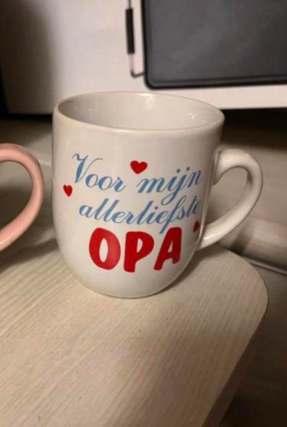 Prenatal mok “allerliefste opa “ wit, Ophalen of Verzenden, Zo goed als nieuw, Overige stijlen, Kop(pen) en/of Schotel(s)