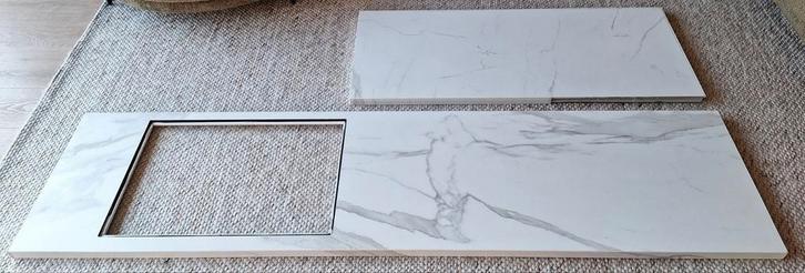 Aanrechtblad keramiek marmerlook., Huis en Inrichting, Keuken | Keukenelementen, Zo goed als nieuw, Minder dan 100 cm, 200 cm of meer