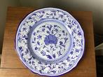 Blauw wit antiek handgeschilderd bord Ars Deruta majolica, Ophalen of Verzenden